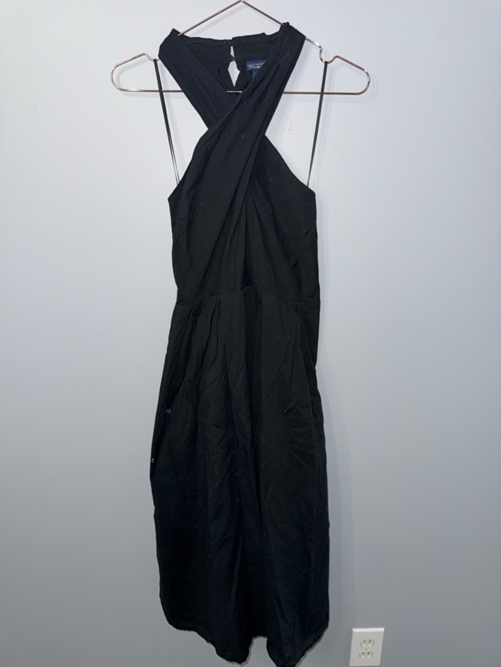 SCOOP Crisscross Midi Dress in Black